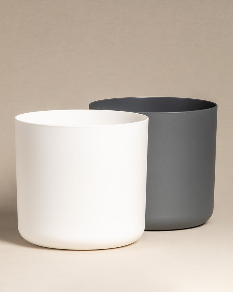 Kunststoff-Topf Lumi 25 cm in weiss und anthrazit