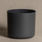 Anthrazitfarbener Übertopf mit 18cm Durchmesser.