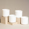 Vier Kunststoff-Topf Lumi 14 cm in weiss