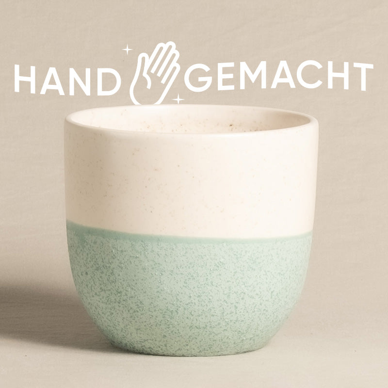 Mintfarbiger feey Keramik-Topf Variado mit Handgemacht Signet