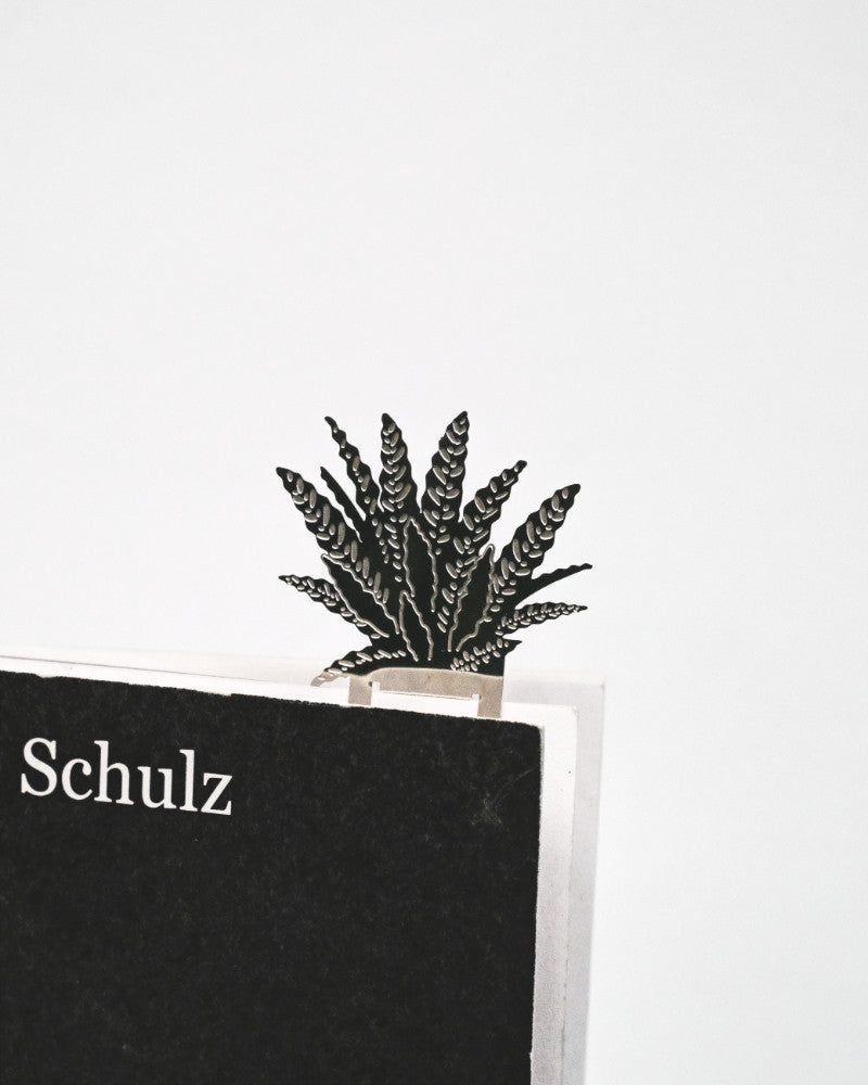 Buchzeichen aus Stahl in Form einer Calathea