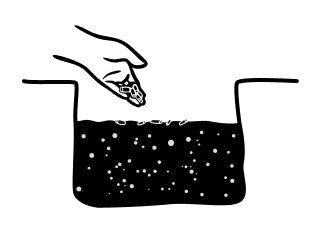 Illustration: Dünger wird in die Erde eingearbeitet.