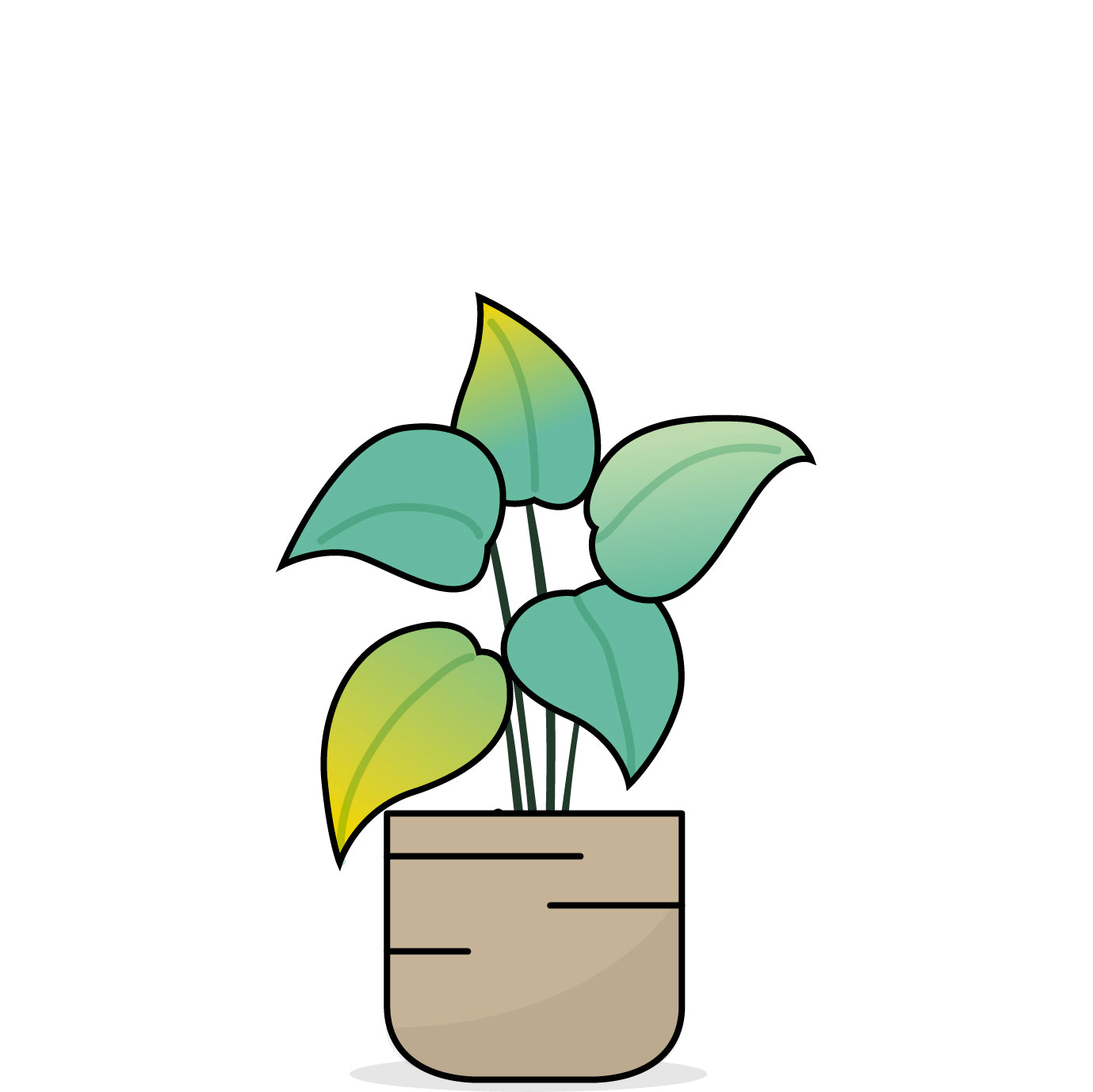 Grafische Darstellung einer Pflanze mit gelben Blättern